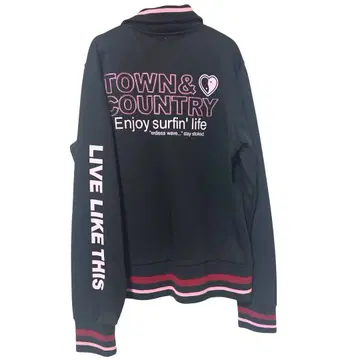 헤이세이 레트로 레어 Town & Country 블랙 자켓 저지