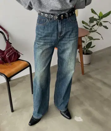 SHAGGIE 빈티지 루즈 데님 팬츠