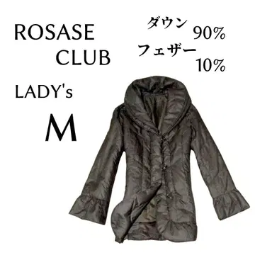 M 사이즈 ROSASE CLUB 숄카라 다운 코트 다크 브라운