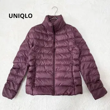 유니클로 울트라 라이트 다운 자켓 페더 경량 세탁 가능 M 퍼플 계열