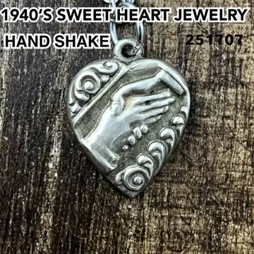 스위트하트 주얼리 핸드셰이크 악수 실버 빈티지 목걸이