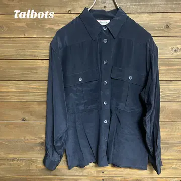 [ 탈봇 ] Talbots 네이비 긴팔 셔츠 실크 셔츠 M