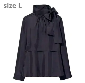 [ 새상품급 ] UNIQLO +J 보타이 블라우스 실크 100% 블랙 L