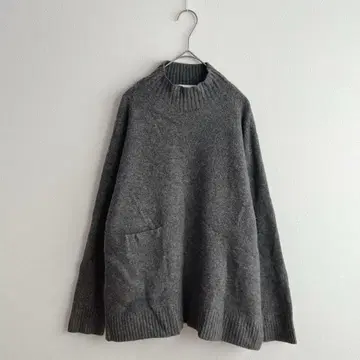 4157 ZARA 자라 니트 풀오버 긴팔 하이넥 그레이 M