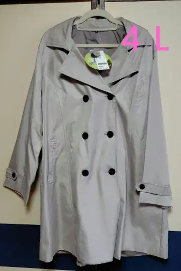 빅 사이즈 4L 꽃가루 대비 트렌치코트 더블