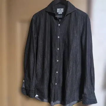 미사용품 GIANNETTO 잔네토 데님 셔츠 블랙