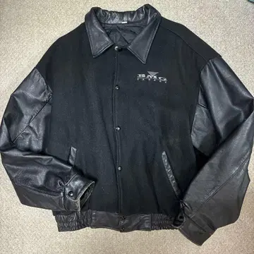 [ 레어 ] 가죽 슬리브 바시티 자켓 빈티지 자켓