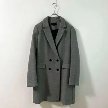 ZARA 울 체스터 코트 포멀 비즈니스 M 그레이 가을/겨울