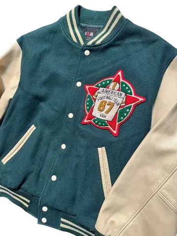 고품질! 한정판! van JAC 87년 미식축구 바시티 자켓 사이즈 L