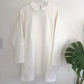 espace M 긴팔 상의 여성용 원피스 white