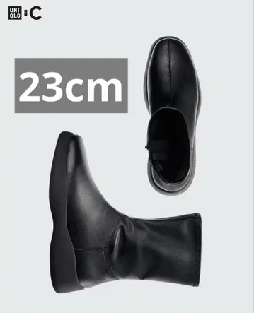 23cm 새상품 UNIQLO 스트레치 숏부츠 블랙