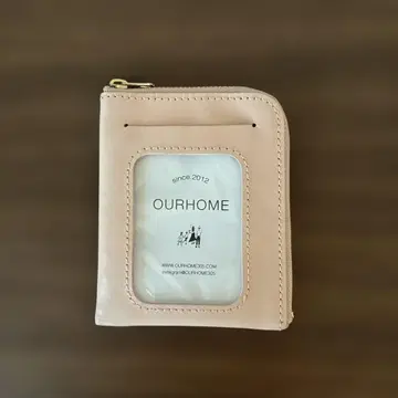 OURHOME 가죽 미니 지갑 페일 핑크