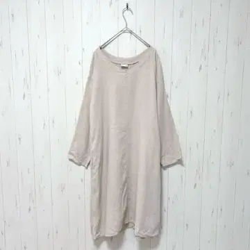 Y17 한정판 린넨 100% 원피스 L 루즈핏 내추럴