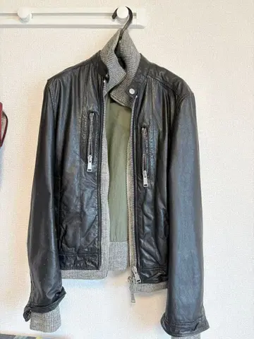 DSQUARED2 가죽 니트 자켓