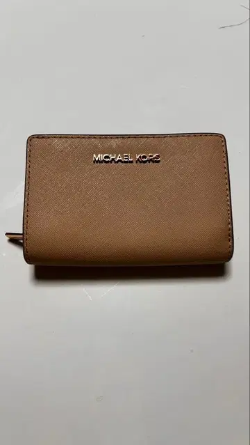 MICHAEL KORS 핑크 베이지 접이식 지갑