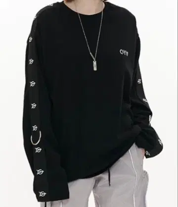 OY 로고 테이프 링 롱 티셔츠