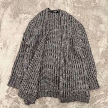 새상품급! mizuiro ind 굵게 짠 가디건 그레이 실버