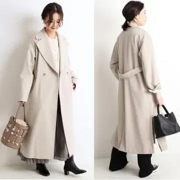 SUPER100 멜톤 빅 라펠 코트 ( SLOBE IENA )