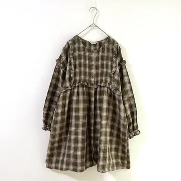 4142 사만사 모스모스 프릴 절개 린넨 튜닉 블라우스 린넨 100%