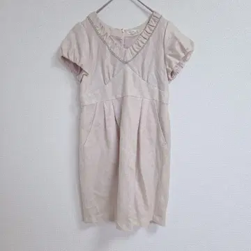 키아라페를라 반팔 원피스 38 핑크 M 라메 백지퍼