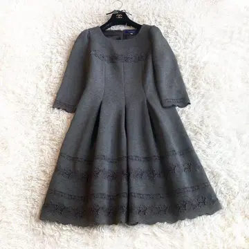 M'S GRACY 본딩 컷 레이스 원피스 그레이 40