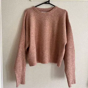 Aunt Marie's 믹스 숏 기장 풀오버 니트 핑크