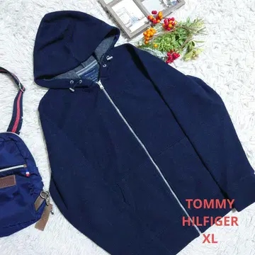 [TOMMY HILFIGER] 집업 후드티 (XL) 네이비