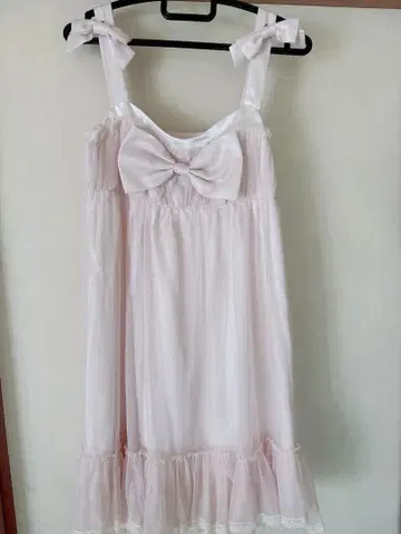 INGNI 리본 포함 핑크 슬리브리스 미니 원피스 히메 갸루