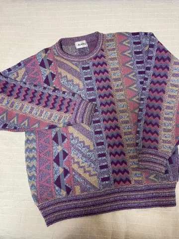 BAZZANTI 남성용 면 혼방 스웨터 빈티지 레트로 L