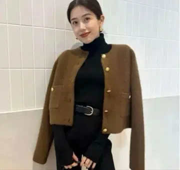 anuans 카멜 니트 자켓