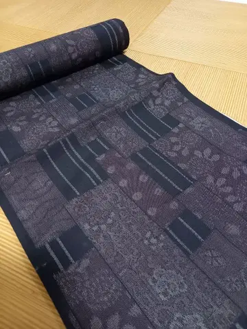 새상품 오시마 명주 옷감 꽃무늬 스트라이프