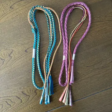 순수 실크 허리띠 2개 세트 (후리소데에 최적)