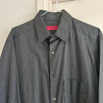 Y's for men 블랙 화이트 스트라이프 긴팔 셔츠