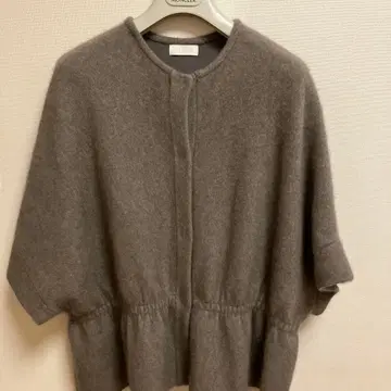 더블 페이스 폭스 허리 개더 가디건