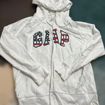 GAP 여성용 화이트 후드티 (L 사이즈) 성조기 로고