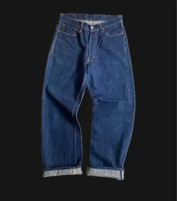 90s Sugar Cane 셀비치 빨간색 탭 가죽 패치 빨간 귀 청바지