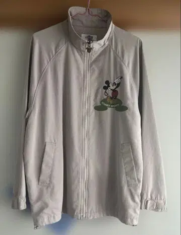 미키마우스 자수 라이트 베이지 자켓 골프 디자인 사이즈 L