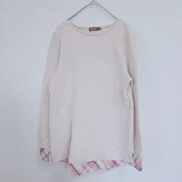 DECoy 긴팔 L 사이즈 베이지 체크 무늬 데코이 여성용