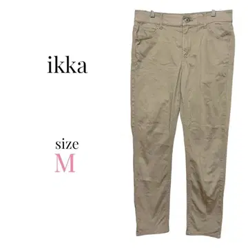 ikka [M] 스트레치성 치노 팬츠 캐주얼 팬츠 허리 전체 밴딩 베이지