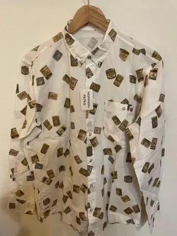 미사용 새상품 PAPAS 프린트 긴팔 셔츠 M 사이즈