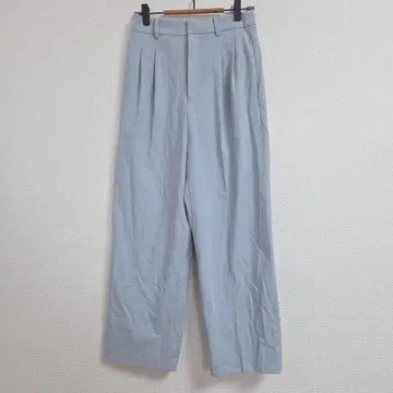 유니클로 S 블루 플리츠 입은 얇은 소재 팬츠 여성용