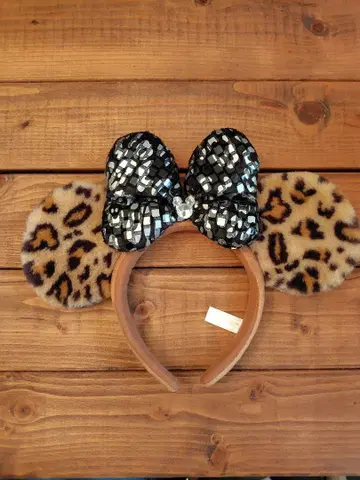 디즈니랜드 시 레오파드 무늬 머리띠 헤어밴드