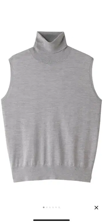 에브레 라이트 실크 코튼 하이넥 슬리브리스 니트 풀오버