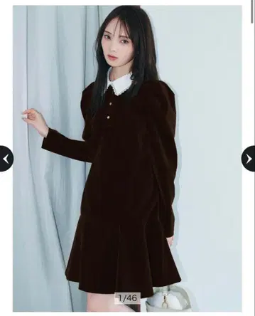 리랜드트루 벨벳 컬러 미니 원피스