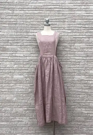 린넨 레이어드 2way 에이프런 원피스 퍼플