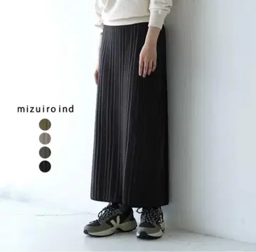 새상품급 미즈이로 인드 플리츠라이크 니트 스커트