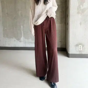 조젯 니트 셀프 컷 플리츠 팬츠 / 4color