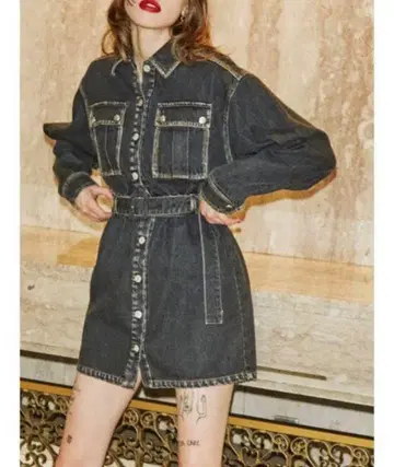 jouetie 다크 그레이 데님 원피스
