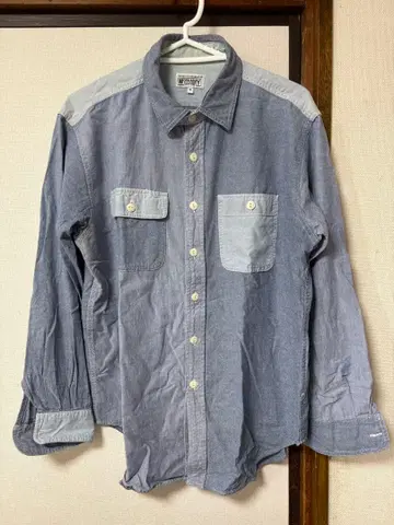 WORKADAY 워크 셔츠 샴브레이 클레이지 패턴 하자품