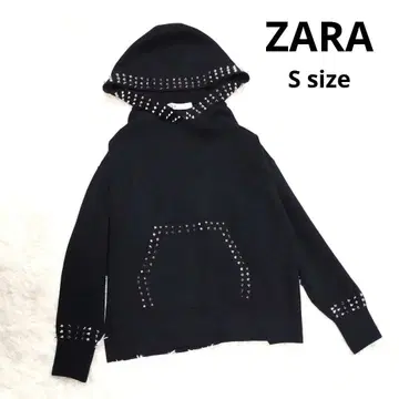새상품급 ZARA 스터드 후디 후드티 S